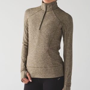 lululemon | rush hour 1/2 zip pull over - military green